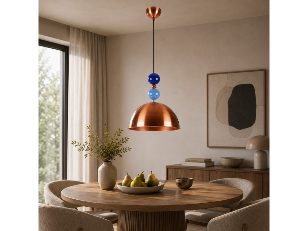 Metalen hanglamp "Bubble" - 31 x 31 cm - Koper