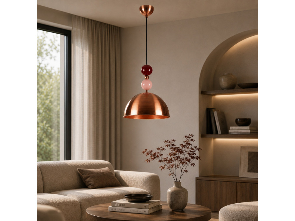 Metalen hanglamp "Bubble" - 31 x 31 cm - Koper
