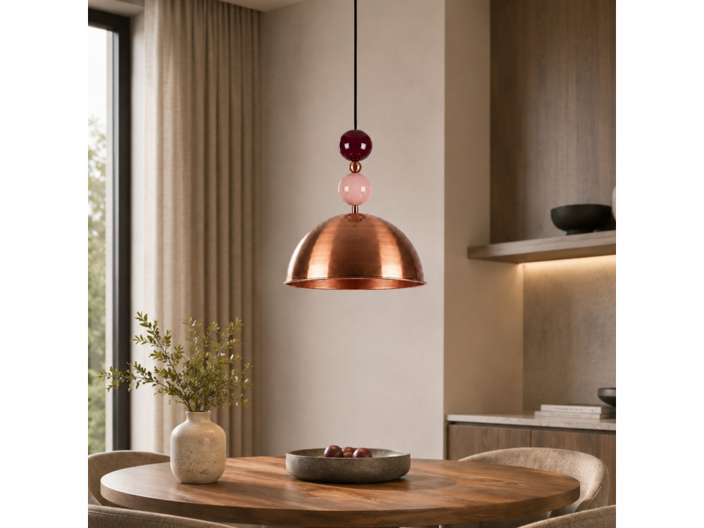 Metalen hanglamp "Bubble" - 31 x 31 cm - Koper