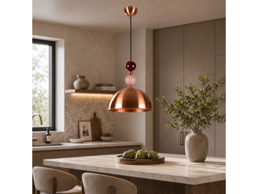 Metalen hanglamp "Bubble" - 31 x 31 cm - Koper