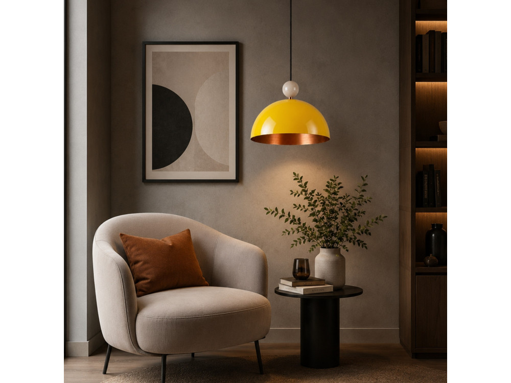Metalen hanglamp "Bubble" - 40 x 40 cm - Geel