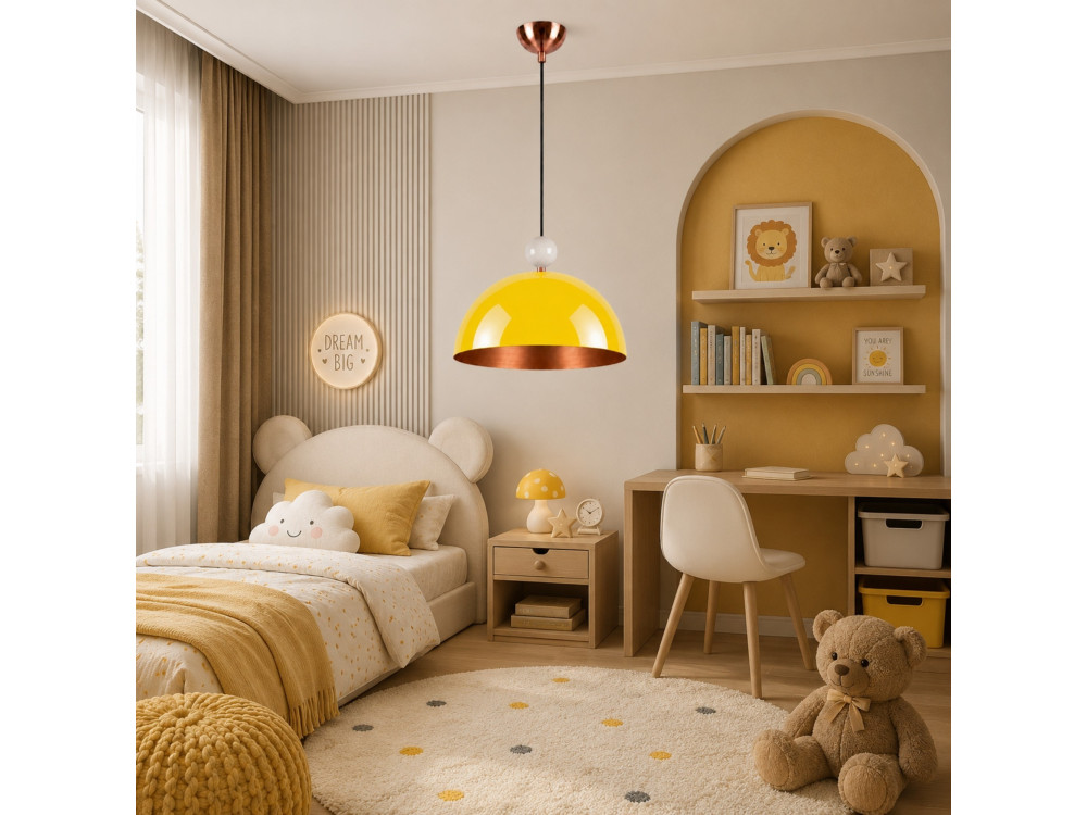 Metalen hanglamp "Bubble" - 40 x 40 cm - Geel