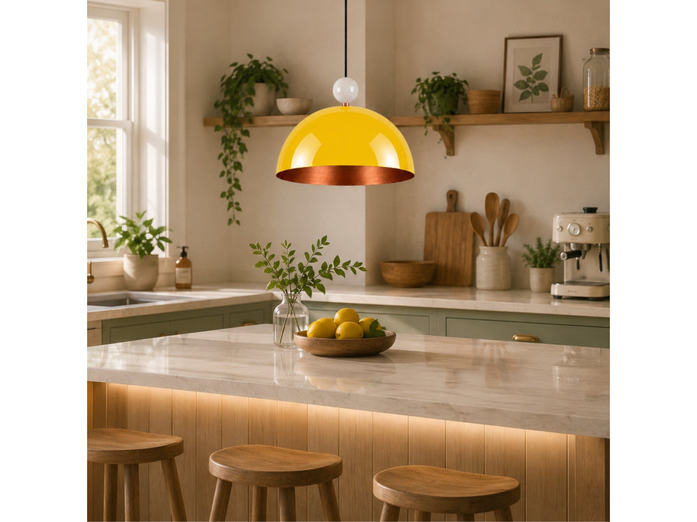 Metalen hanglamp "Bubble" - 40 x 40 cm - Geel