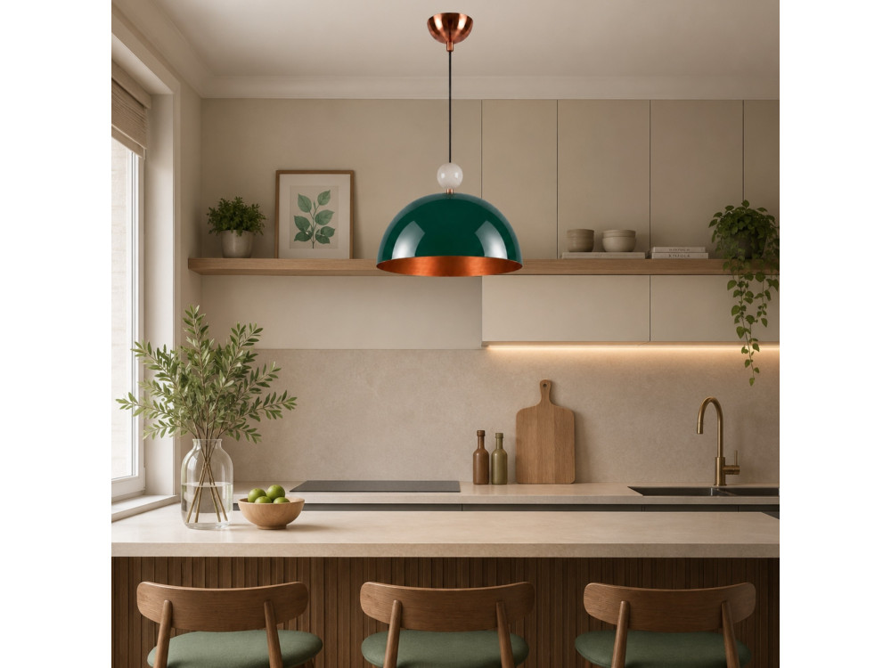 Metalen hanglamp "Bubble" - 40 x 40 cm - Donkergroen