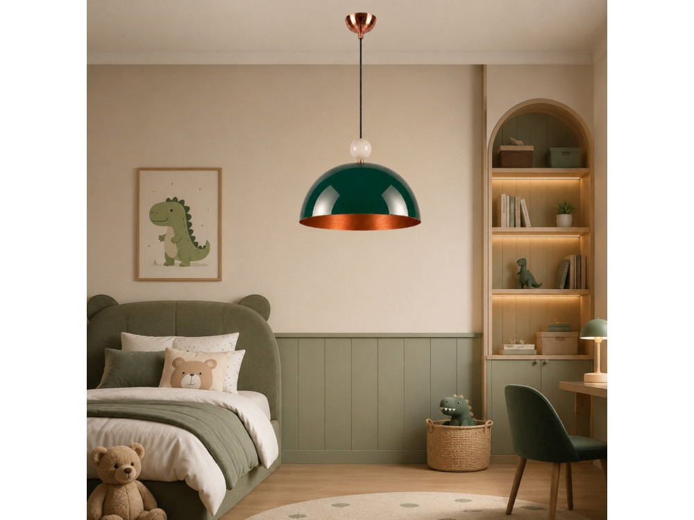 Metalen hanglamp "Bubble" - 40 x 40 cm - Donkergroen
