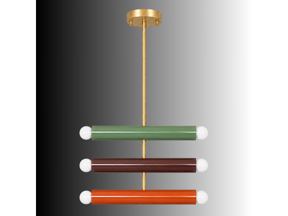 Metalen kroonluchter "Vento" - 35 x 10 cm - Groen