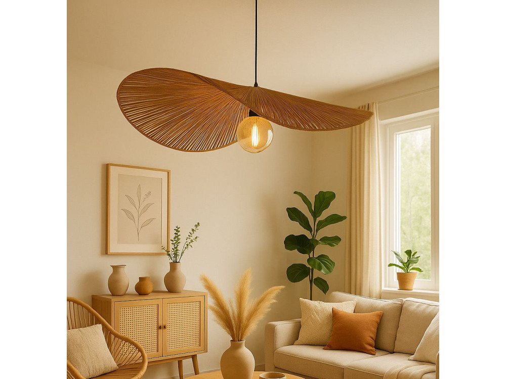 Bamboe hanglamp "Bruz" - 30 x 30 cm - Beige