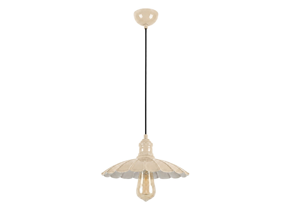 Metalen hanglamp "Volan" - 25 x 25 cm - Beige