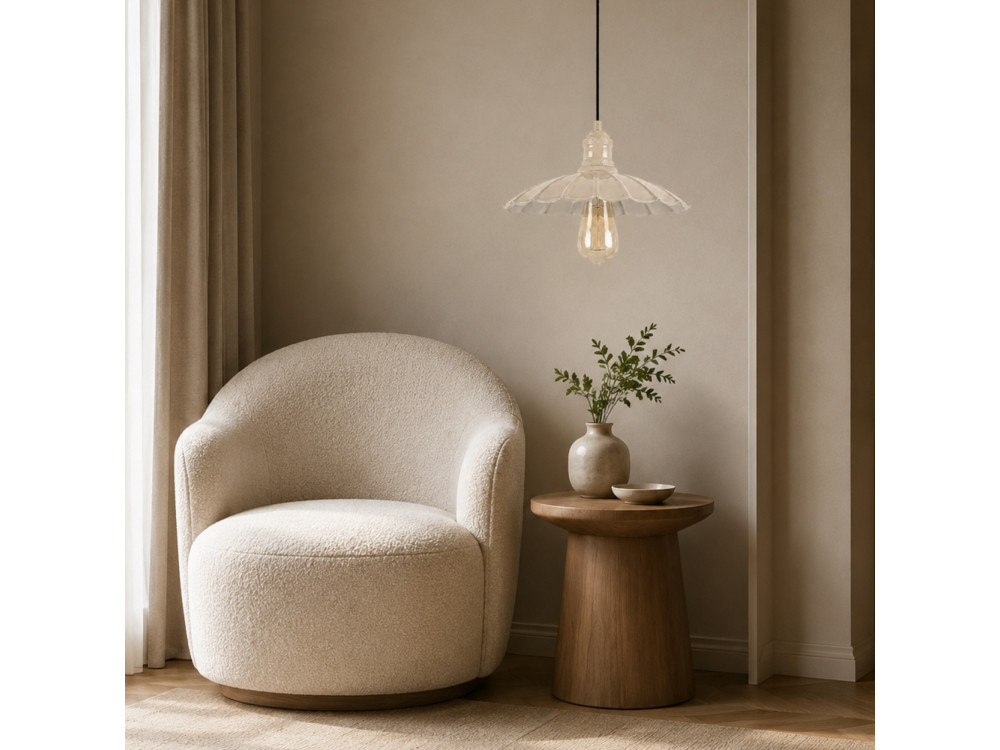 Metalen hanglamp "Volan" - 25 x 25 cm - Beige