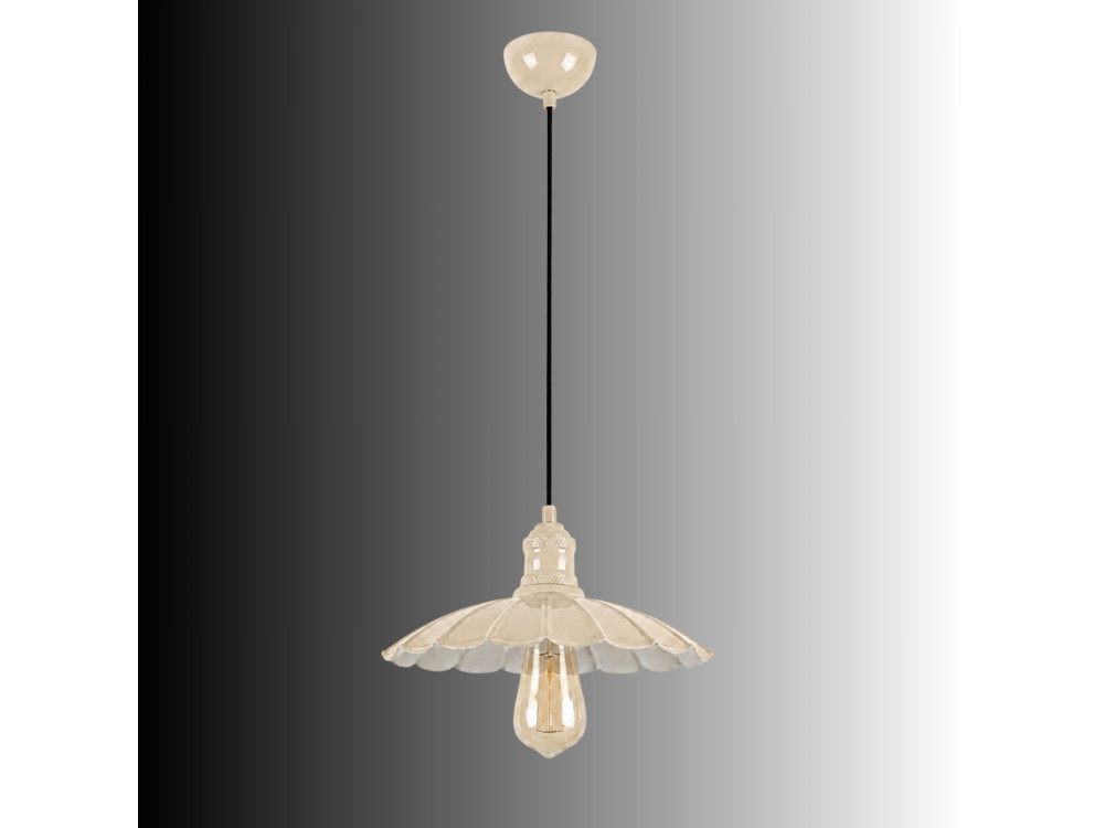 Metalen hanglamp "Volan" - 25 x 25 cm - Beige