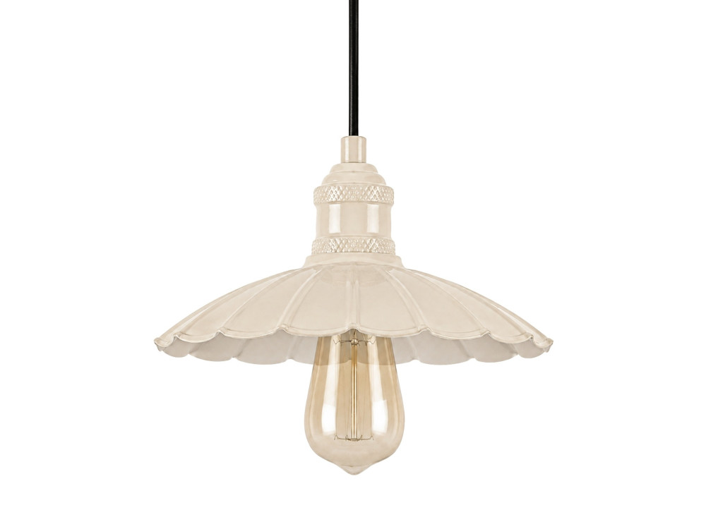 Metalen hanglamp "Volan" - 25 x 25 cm - Beige