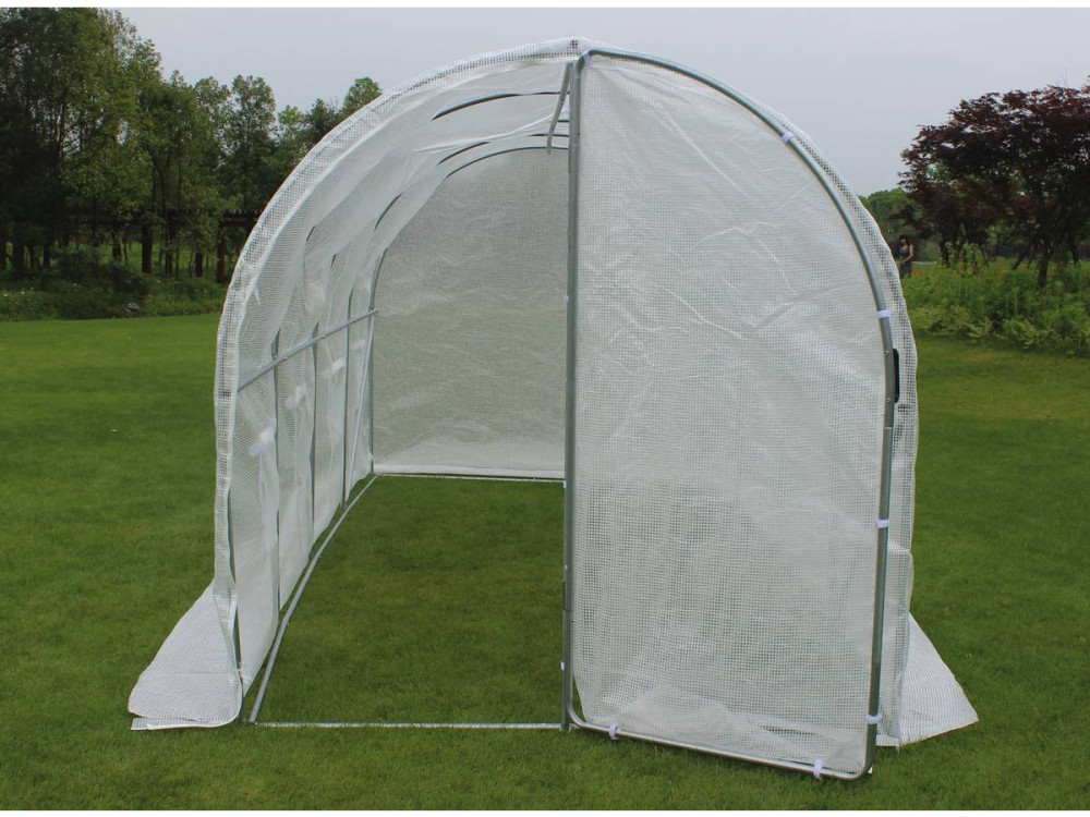 Tuintunnelkas met deur "Mimosa" - 180 g / m² - 9 m² - 4,5 x 2 x 2 m