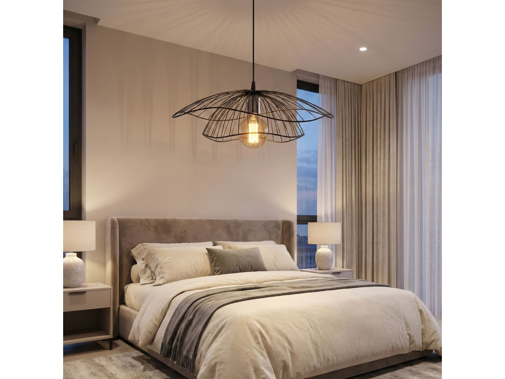 Metalen hanglamp "Tel" - 50 x 50 cm - Zwart