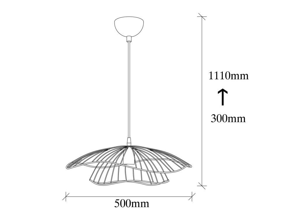 Metalen hanglamp "Tel" - 50 x 50 cm - Zwart