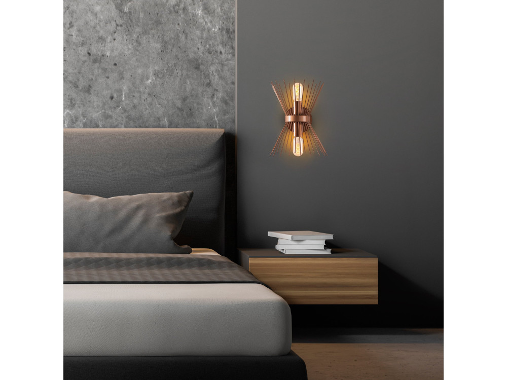 Metalen wandlamp "GMN-000010" -  23 x 16 cm - Koper