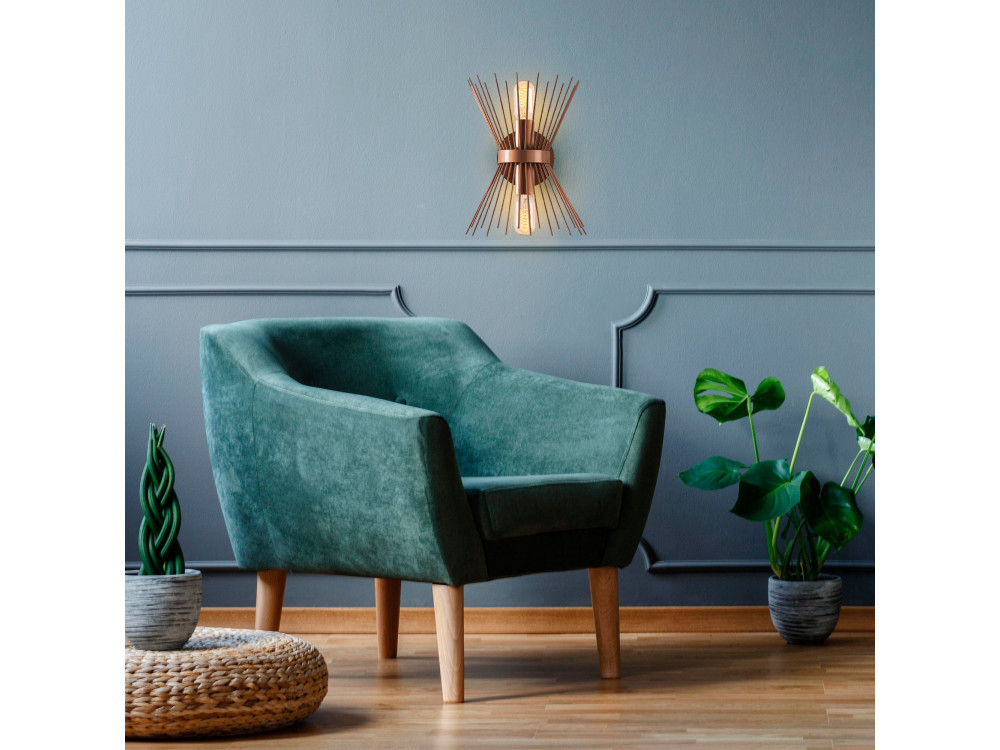 Metalen wandlamp "GMN-000010" -  23 x 16 cm - Koper