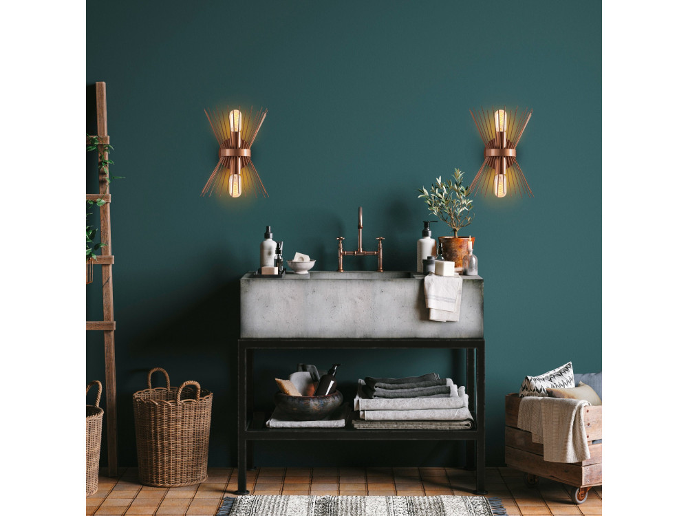 Metalen wandlamp "GMN-000010" -  23 x 16 cm - Koper