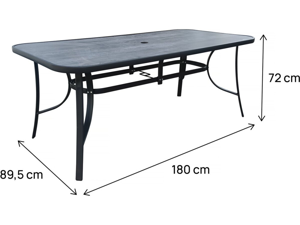 Tuintafel tafel outdoor "Cordoba" - Phoenix - 8 zits - Grijs marmereffect