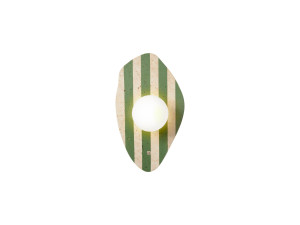 Travertijn wandlamp "Espe" - Beige / Wit / Groen