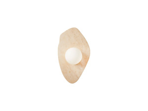 Travertijn wandlamp "Busy" - Beige / Wit