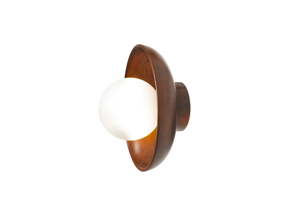 Houten wandlamp "Hand-S" - Notenhout / Wit