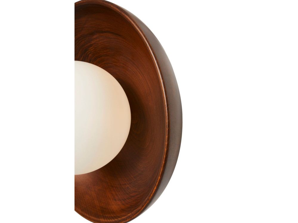Houten wandlamp "Hand-S" - Notenhout / Wit