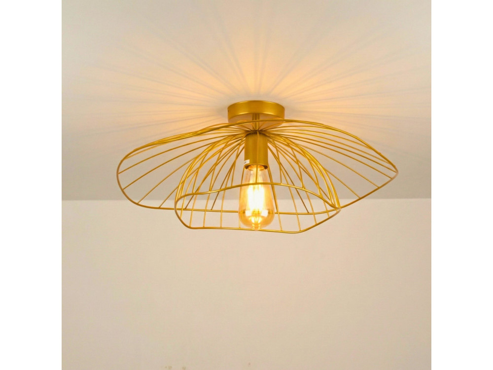 Metalen plafondlamp "Mantar" - 52 x 52 cm - Goudkleurig