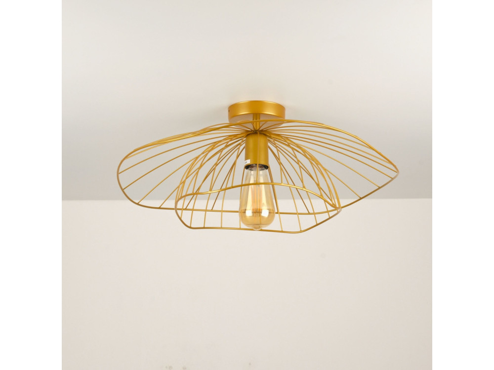 Metalen plafondlamp "Mantar" - 52 x 52 cm - Goudkleurig