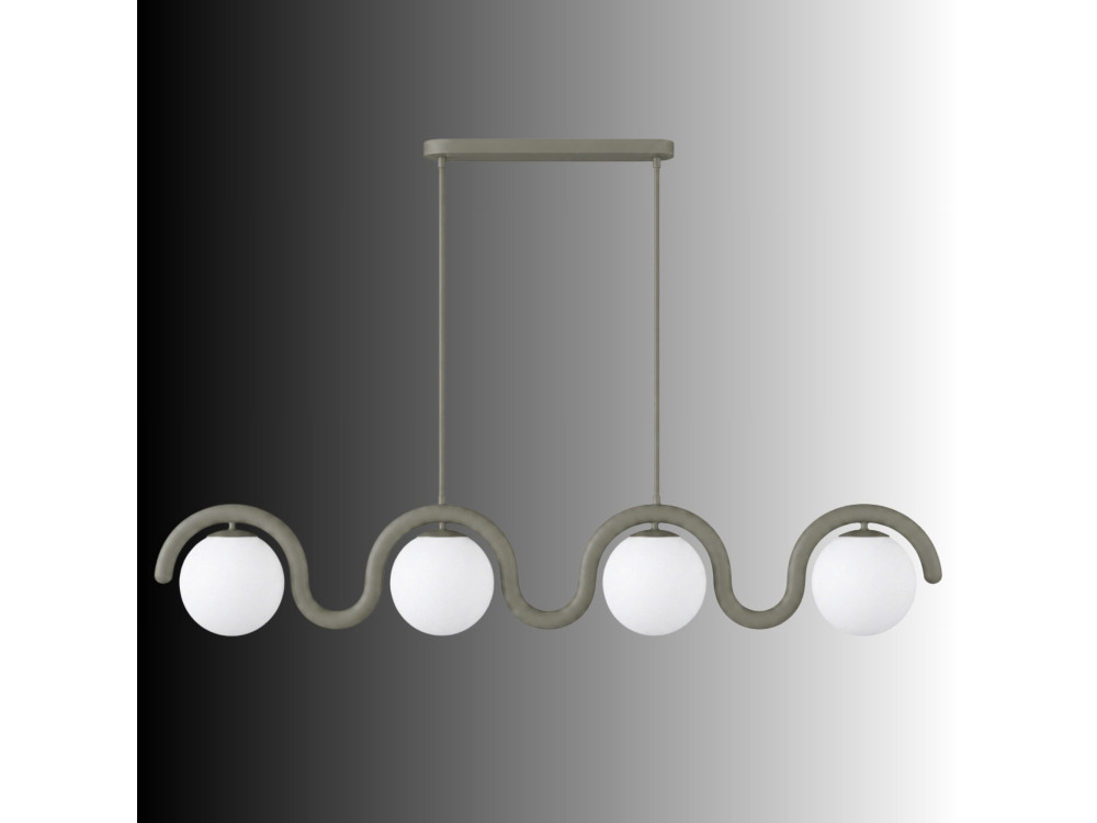 Metalen kroonluchter "GEDIK-20443" - 110 x 17 cm - Grijs