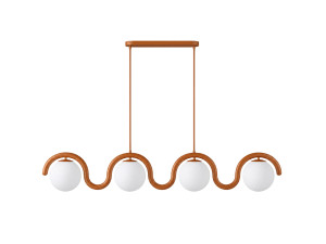 Metalen kroonluchter "GEDIK-20443" - 110 x 17 cm - Bruin / Oranje