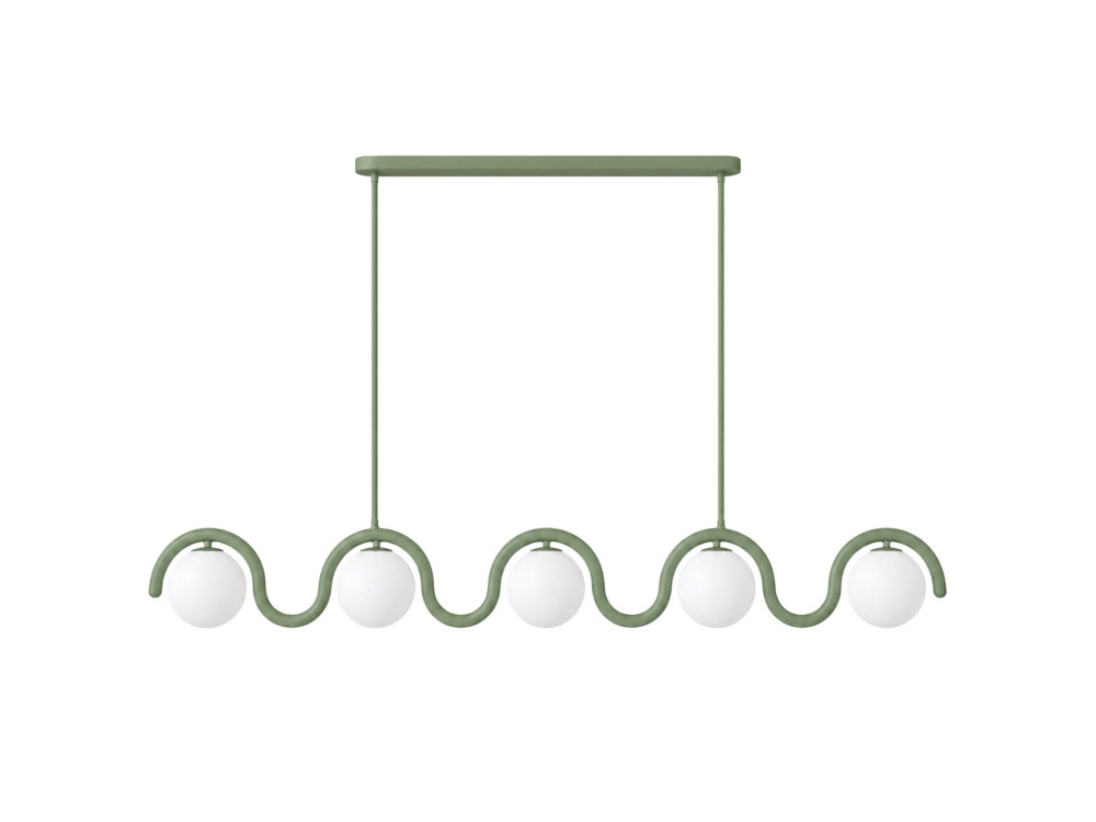 Metalen kroonluchter "GEDIK-20444" - 140 x 17 cm - Muntgroen