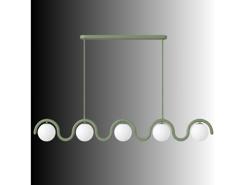 Metalen kroonluchter "GEDIK-20444" - 140 x 17 cm - Muntgroen