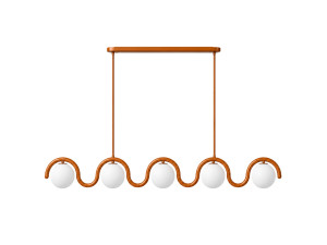 Metalen kroonluchter "GEDIK-20444" - 140 x 17 cm - Bruin / Oranje