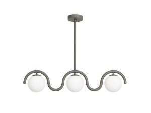 Metalen kroonluchter "GEDIK-20442" - 80 x 17 cm - Grijs