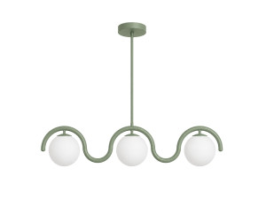 Metalen kroonluchter "GEDIK-20442" - 80 x 17 cm - Muntgroen