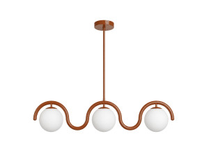 Metalen kroonluchter "GEDIK-20442" - 80 x 17 cm - Bruin / Oranje