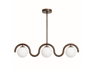 Metalen kroonluchter "GEDIK-20442" - 80 x 17 cm - Bruin
