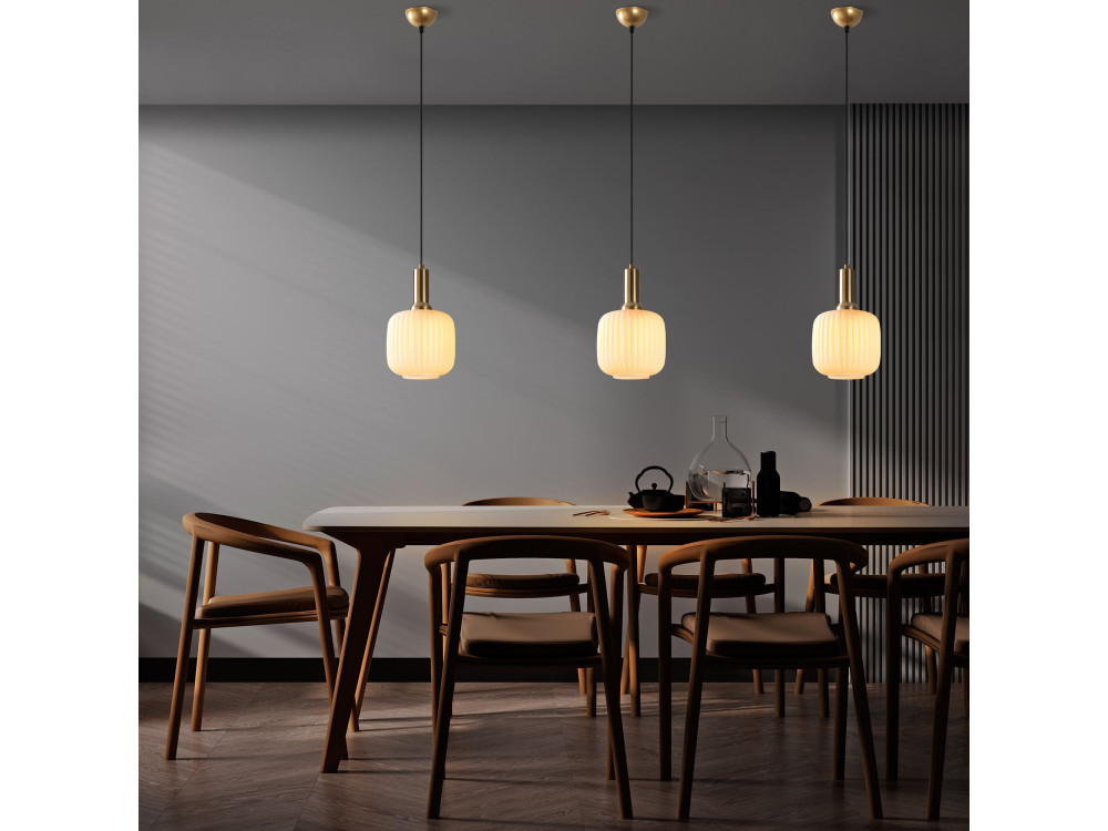 Metalen hanglamp "Asker" - 20 x 20 cm - Goudkleurig