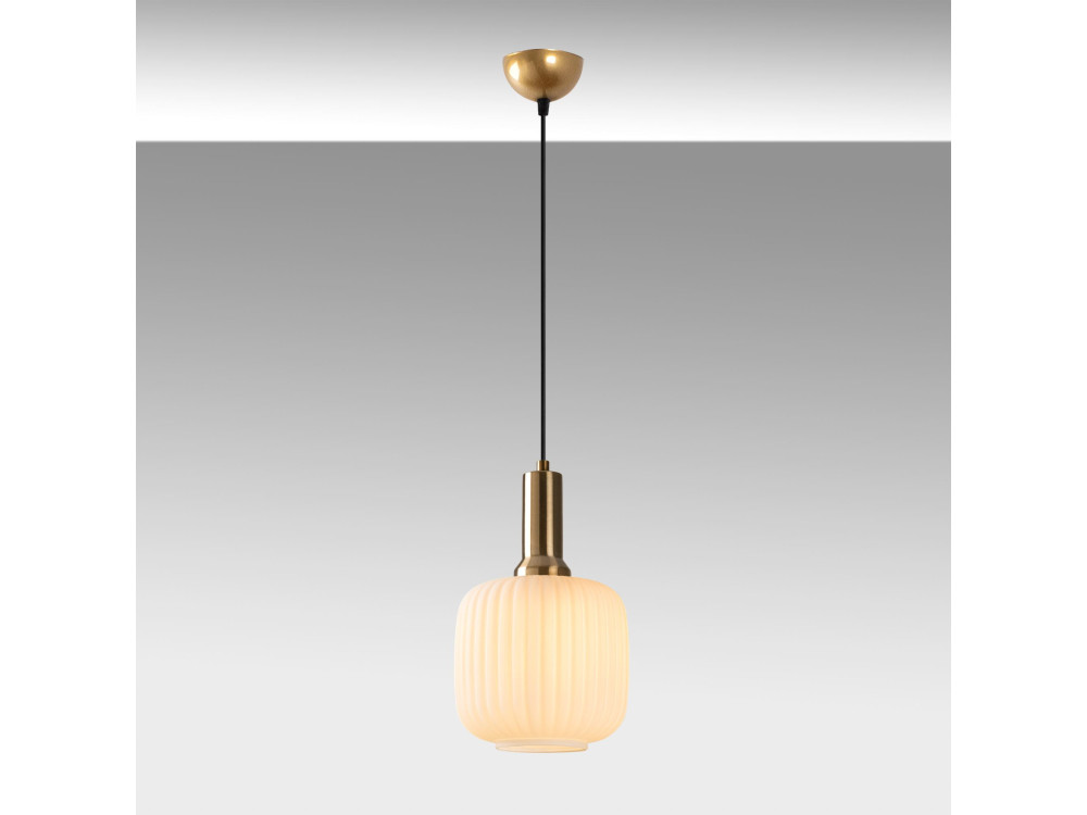 Metalen hanglamp "Asker" - 20 x 20 cm - Goudkleurig