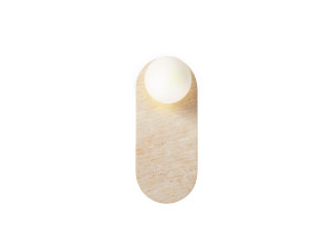 Travertijn wandlamp "Tor All" - 18 x 1 cm - Beige / Wit