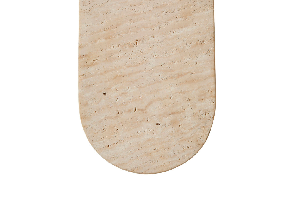 Travertijn wandlamp "Tor All" - 18 x 1 cm - Beige / Wit