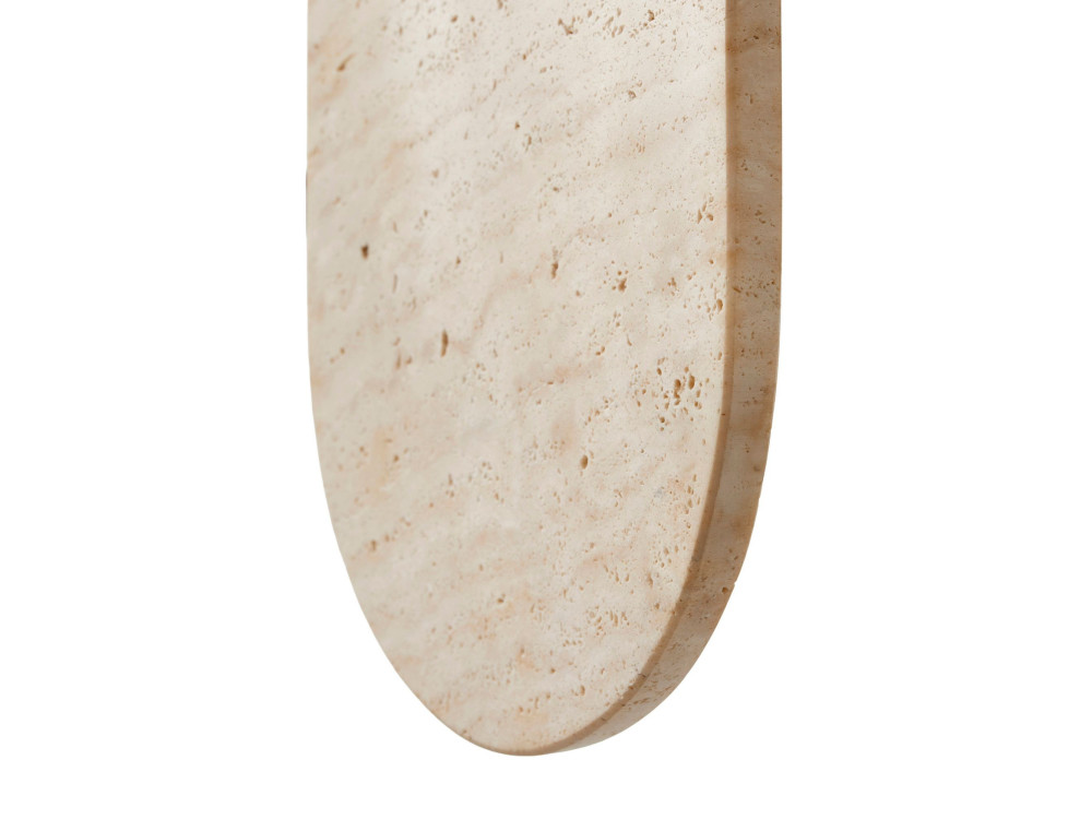 Travertijn wandlamp "Tor All" - 18 x 1 cm - Beige / Wit