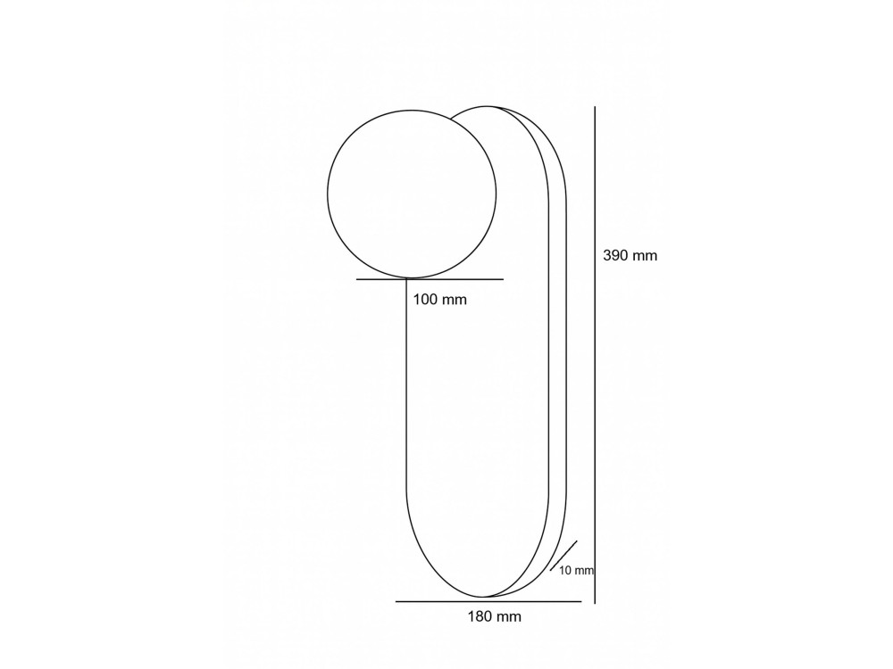 Travertijn wandlamp "Tor All" - 18 x 1 cm - Beige / Wit