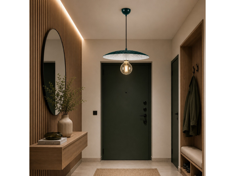 Metalen hanglamp "Soleil" - 39 x 39 cm - Donkergroen