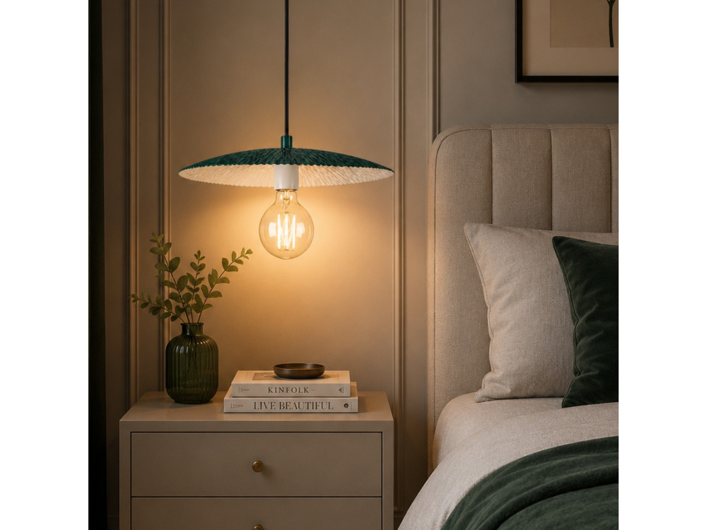 Metalen hanglamp "Soleil" - 39 x 39 cm - Donkergroen