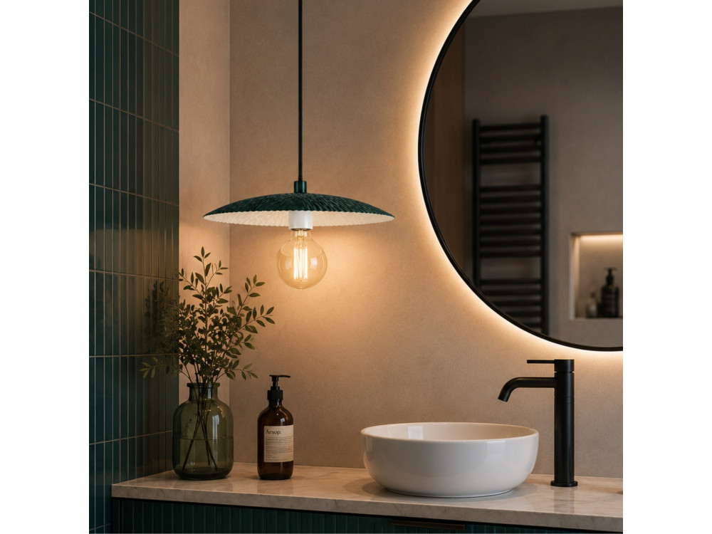 Metalen hanglamp "Soleil" - 39 x 39 cm - Donkergroen