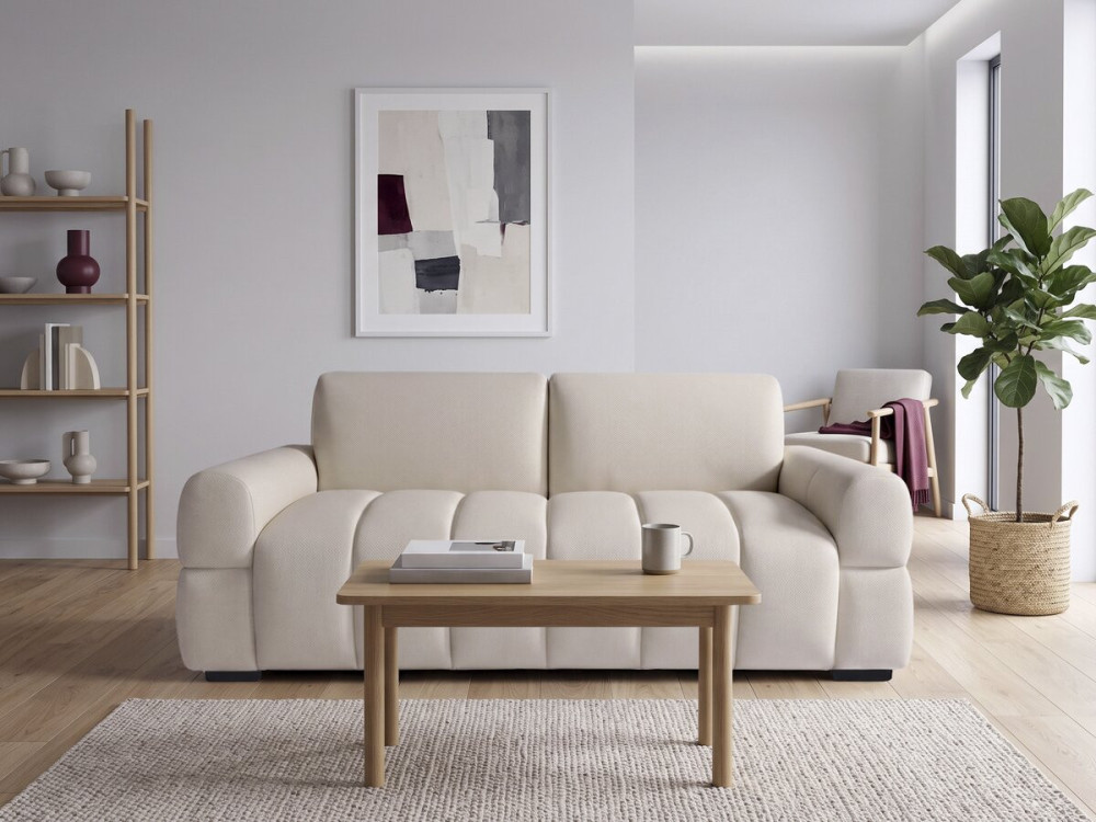 Express-slaapbank "Zoé" - Matras 18 cm - Slaapbreedte 140 cm - 3-zits - Beige
