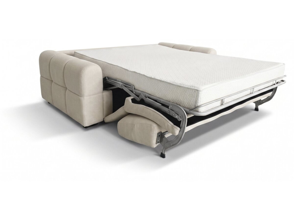 Express-slaapbank "Zoé" - Matras 18 cm - Slaapbreedte 140 cm - 3-zits - Beige