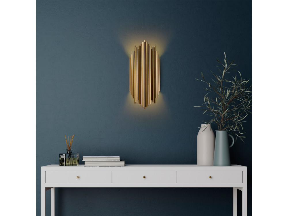Metalen wandlamp "Kara" - 18 x 8 cm - Geel