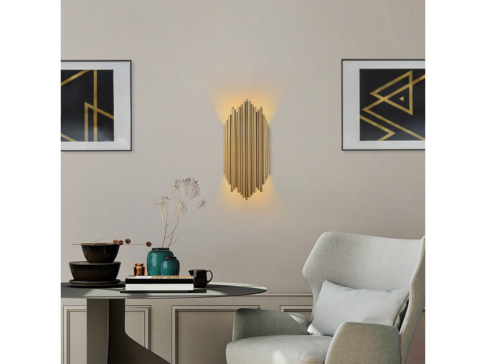 Metalen wandlamp "Kara" - 18 x 8 cm - Geel